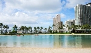 Waikiki Beach on the island of Oahu, Hawaii. Waikiki is home to an abundance of restaurants. Many of these restaurants require regular maintenance for their kitchen exhaust hood. Cleaning these kitchen exhaust systems is done by companies like Hawaii Exhaust Pro and Wash.